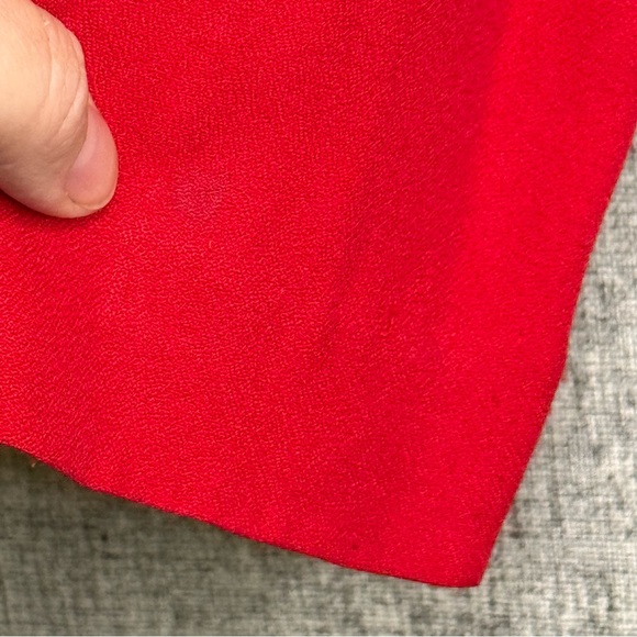 Vintage 80s 90s Red Cropped Jacket Bolero with Black Soutache Trim Size Large P - Picture 6 of 6